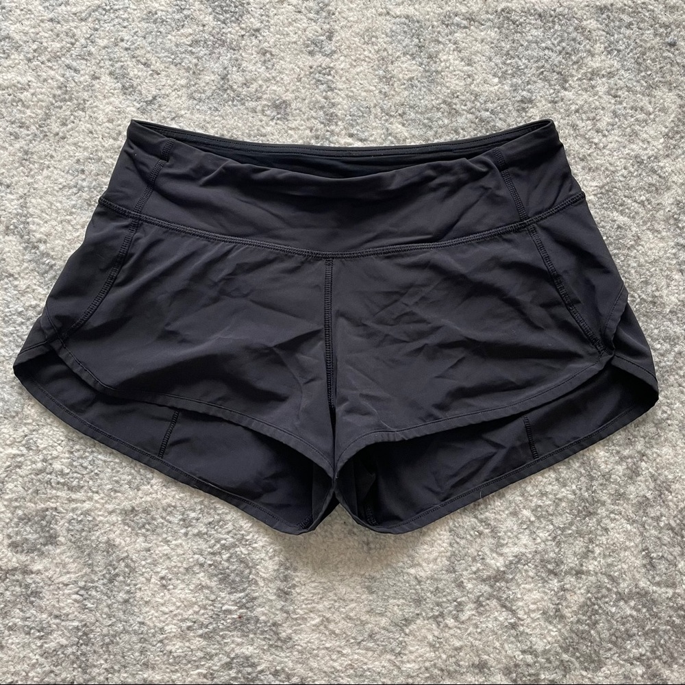 lululemon speed up short black | size 4